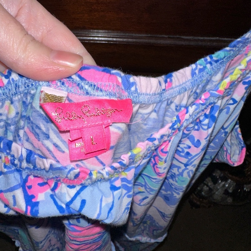 Lilly Pulitzer Blue and Pink Floral Tiered Sundress - Picture 9 of 10